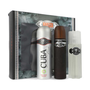 Set Cuba Black For Men 3Pzs 100Ml Edt Spray/ After Shave 100Ml/ Deodorante 200Ml Spray