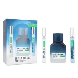Set Benetton United Dreams Together For Him 3Pzs 100Ml Edt Spray/ 10Ml Edt Spray Am/ 10Ml Edt Spray Pm