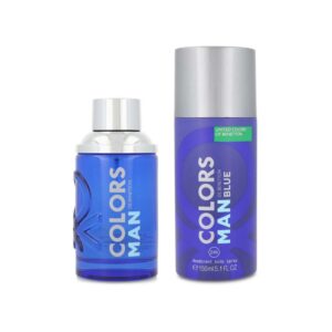 Set Benetton Colors Blue Man 2Pzs 100Ml Edt Spray/ 150Ml Desodorante Spray