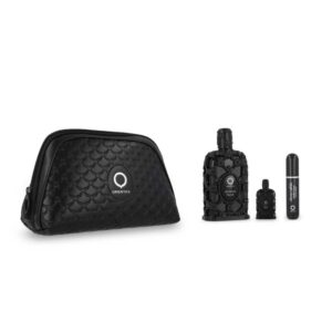 Set Orientica Luxury Collection Amber Noir 4Pzs 80Ml Edp Spray/ Perfumero Rellenable/Bolso De Mano/