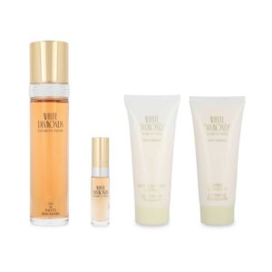 Set Elizabeth Taylor White Diamonds 4Pzs 100Ml Edt Spray/ Body Lotion 100Ml/ Body Wash 100Ml/ 10Ml E