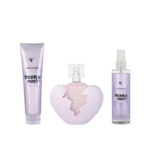 Set Ariana Grande Thank U Next 2.0 3Pzs 100Ml Edp Spray/ Body Mist 118Ml Spray/ Body Souffle 100Ml