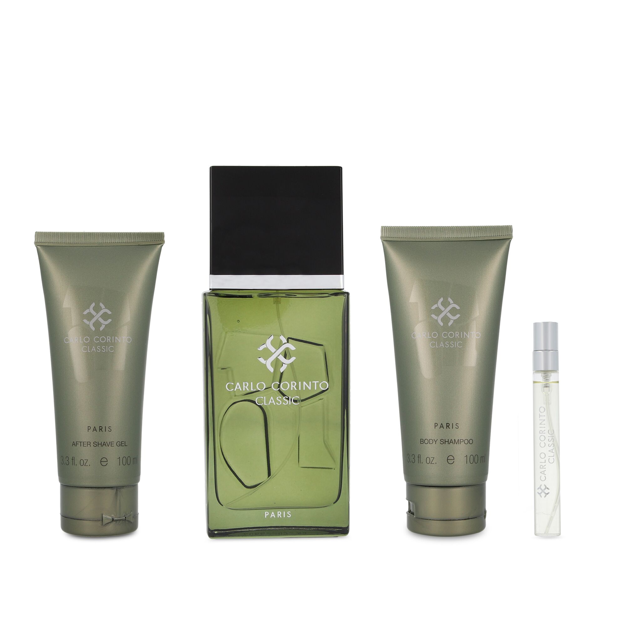 Set Carlo Corinto Classic 4Pzs 100Ml Edt Spray/ Body Shampoo 100Ml/ After Shave 100Ml/ 10Ml Edt Spra - Imagen 2