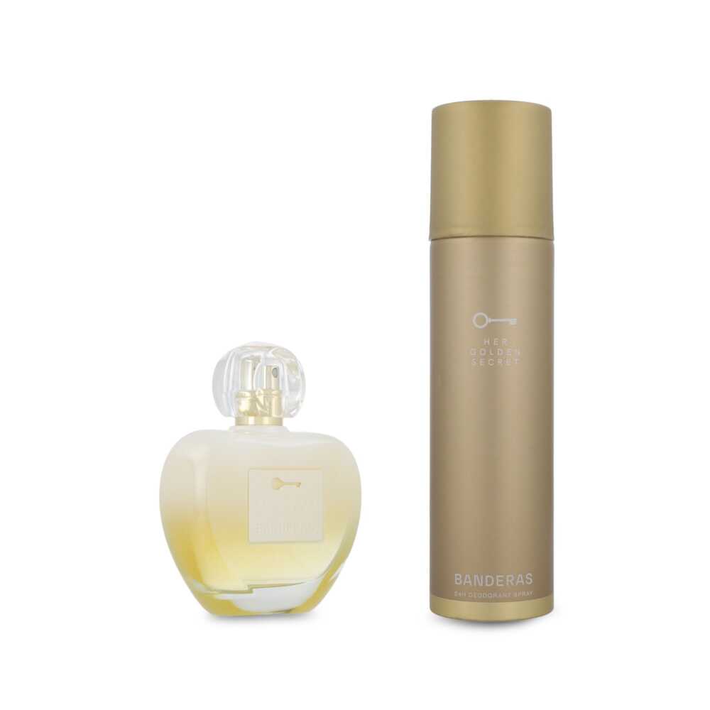 Set Banderas Her Golden Secret 2Pzs 80Ml Edt Spray/ Desodorante 150Ml Spray