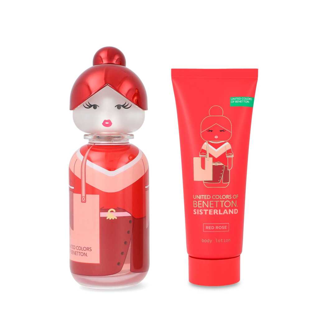 Set Benetton Sisterland Red Rose 2Pzs 80Ml Edt Spray/ Body Lotion 75Ml
