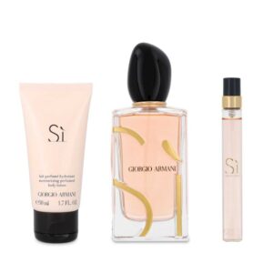Set Giorgio Armani Si 3Pzs 100Ml Edp Spray/ Body Lotion 50Ml/ 10Ml Edp Spray